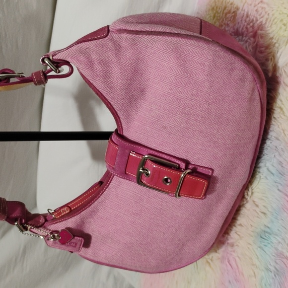 HOLD! RARE! Coach Herringbone Wool Y2K Vintage Shoulder Bag - Picture 3 of 16